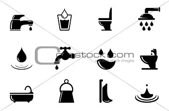 set of water and bathroom object