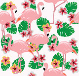 Flamingos Seamless Background