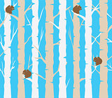 Tree Background With Squirrels