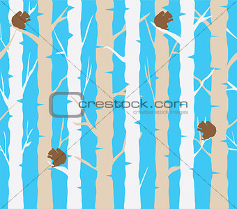 Tree Background With Squirrels