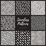 Set of Nine Vector Seamless Lines Patterns Collection