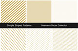 Collection of gold striped backgrounds.