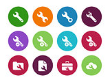 Repair Wrench circle icons on white background.