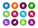 Tooth, teeth circle icons on white background.