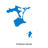 Detailed vector map of Chatham Islands