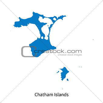 Detailed vector map of Chatham Islands