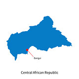 Map of Central African Republic and capital city Bangui