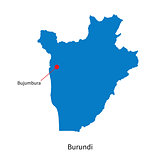 Detailed vector map of Burundi and capital city Bujumbura
