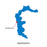 Detailed vector map of Azad Kashmir and capital city Muzaffarabad