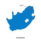 Detailed vector map of Gazankulu and capital city Giyani