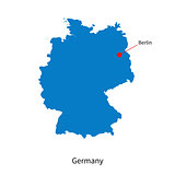 Detailed vector map of Germany and capital city Berlin