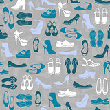pattern with multicolor different kinds of shoes