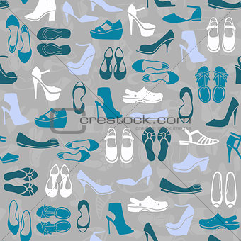 pattern with multicolor different kinds of shoes