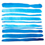 Set of isolated ink streaks, stains and drops