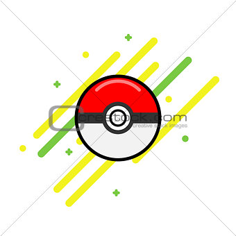 Vector game ball for play in team. Pokeball object