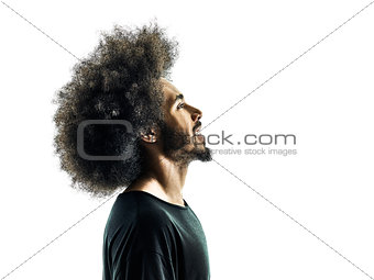 african man portrait silhouette isolated profile