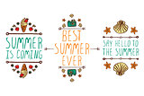 Set of summer hand-sketched elements