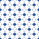 Blue and white moroccan seamless pattern.