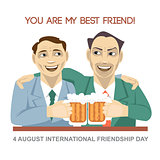 Happy friendship day card. 4 August