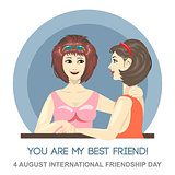 Happy friendship day card. 4 August