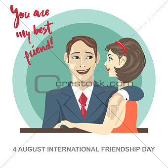Happy friendship day card. 4 August.