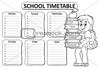 Black and white school timetable theme 2