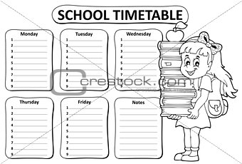 Black and white school timetable theme 3
