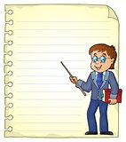 Notebook page with man teacher