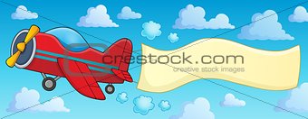 Retro airplane with banner theme 3