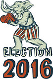 Election 2016 Republican Elephant Boxer Etching