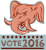 Vote 2016 Republican Elephant Mascot Head Etching