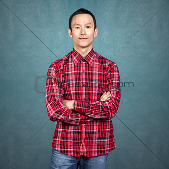 Asian Man With Folded Hands