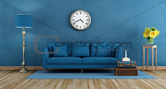 Retro blue living room