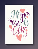 Abstract love postcard template