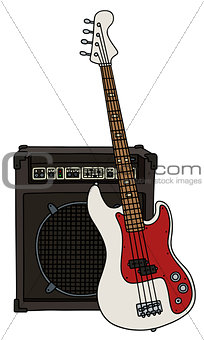 Electric bass guitar and the combo