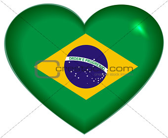 Heart shape Brazilian flag