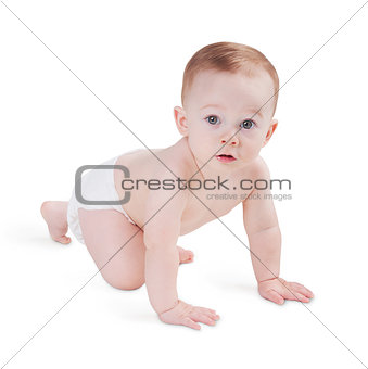 Cute baby on white background