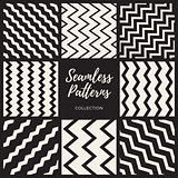 Vector Seamless ZigZag Lines Patterns Collection