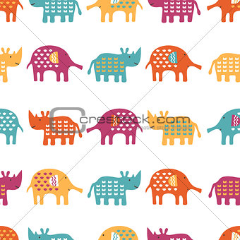 African animals cute seamless pattern