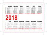 Grid pocket calendar 2018