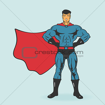 Super Hero Stand Vector Illustration