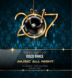 2017 Happy New Year Disco Party Background for your Flyers 