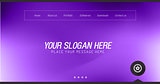 Minimal Website Home Page Design with Slider background and space for text in header and footer.