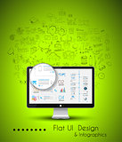 Business Solution and Idea Conceptual background with a desktop pc 