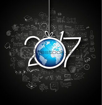 2017 New Year Infographic and Business Plan Background for your Flyers