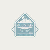 Mountain Skiing Emblem Design