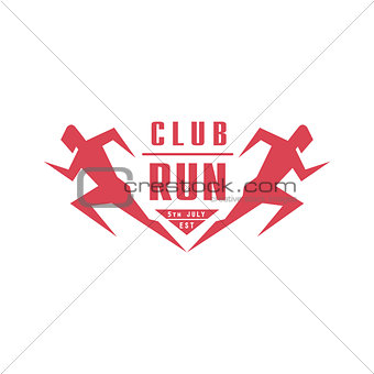 Run Club Geometric Red Label Design