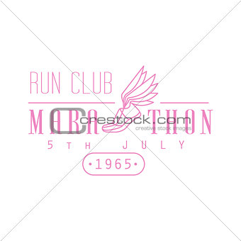 Marathon Running Pink Label Design