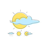 Weather Forecast Sun And Cloud Combinations