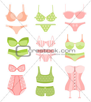 Women Underwear In Pastel Colors Matching Sets